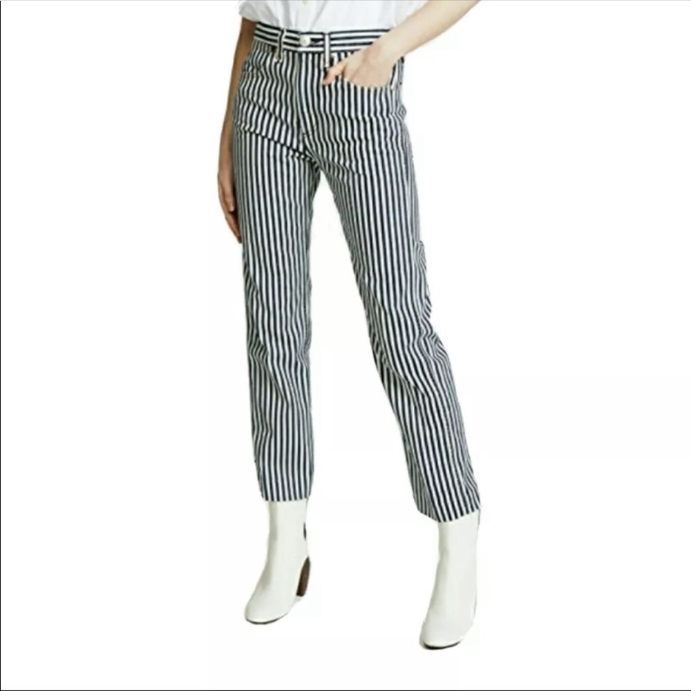 RAG&BONE INDIGO STRIPE VINTAGE STRAIGHT JEANS NWT